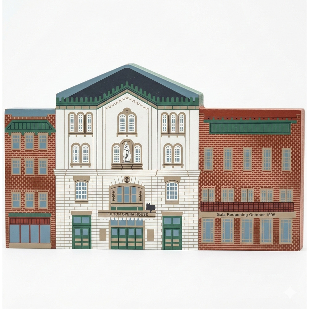 Cat's Meow Village Fulton Opera House Shelf Sitter | 1995 Limited Edition Signed